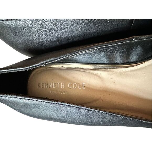 Kenneth Cole Black Leather Pointed Toe Pumps - Picture 4 of 11